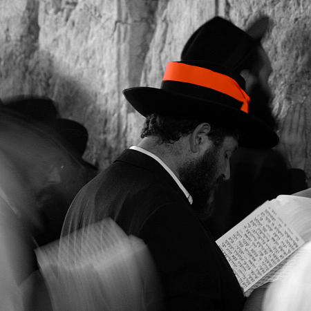 Yerushalayim - Jerusalem, the Kotel and the Temple Mount -- Har haBayit - Swaying in Prayer at the Kotel - 10th August, 2005