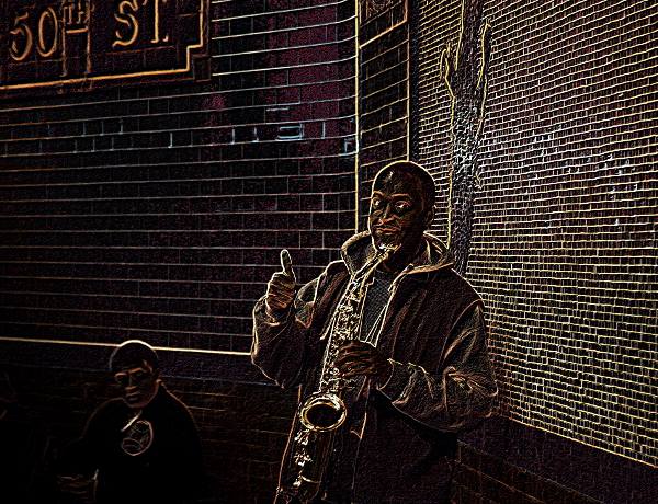 On the Edge - 50th Street Sax Busker