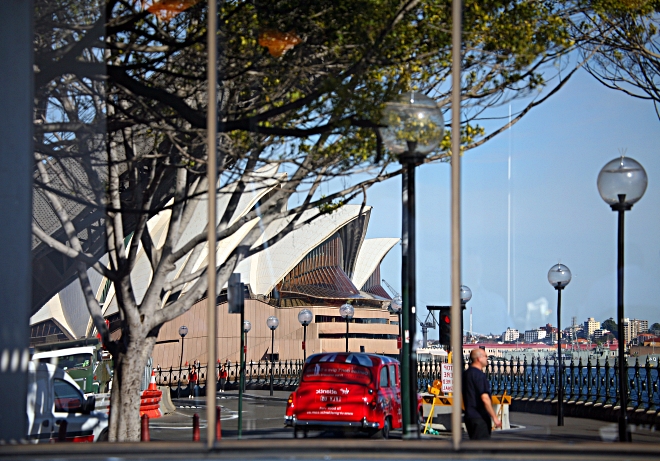 Reflections - Red Cab and Opera House, Sydney
