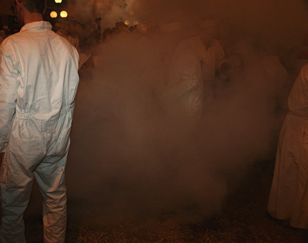 Samaritan, Shomronim, Passover Sacrifice -- Zevach - Covering the cooking pit