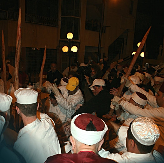 Samaritan, Shomronim, Passover Sacrifice -- Zevach - Throwing the lambs into the cooking pit