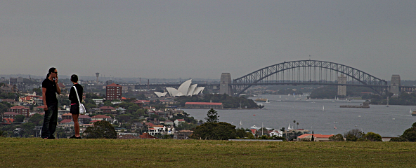 Sydney's Coast surrounded by Water - Harbour Bridge from the Resevoir Park, Evening