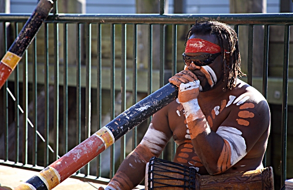 Sydney's Coast surrounded by Water - Didjeridoo Player at Circular Quay