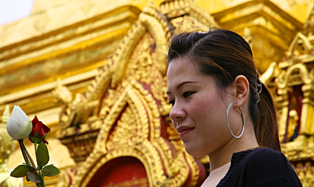 Worship in Thailand - Lotus Flower, Phrathat Doi Suthep Temple, Chiang Mai