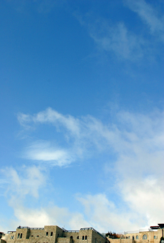 Yerushalayim - Jerusalem, the Kotel and the Temple Mount -- Har haBayit - Clouds Over the Jewish Quarter, Rova haYehudi